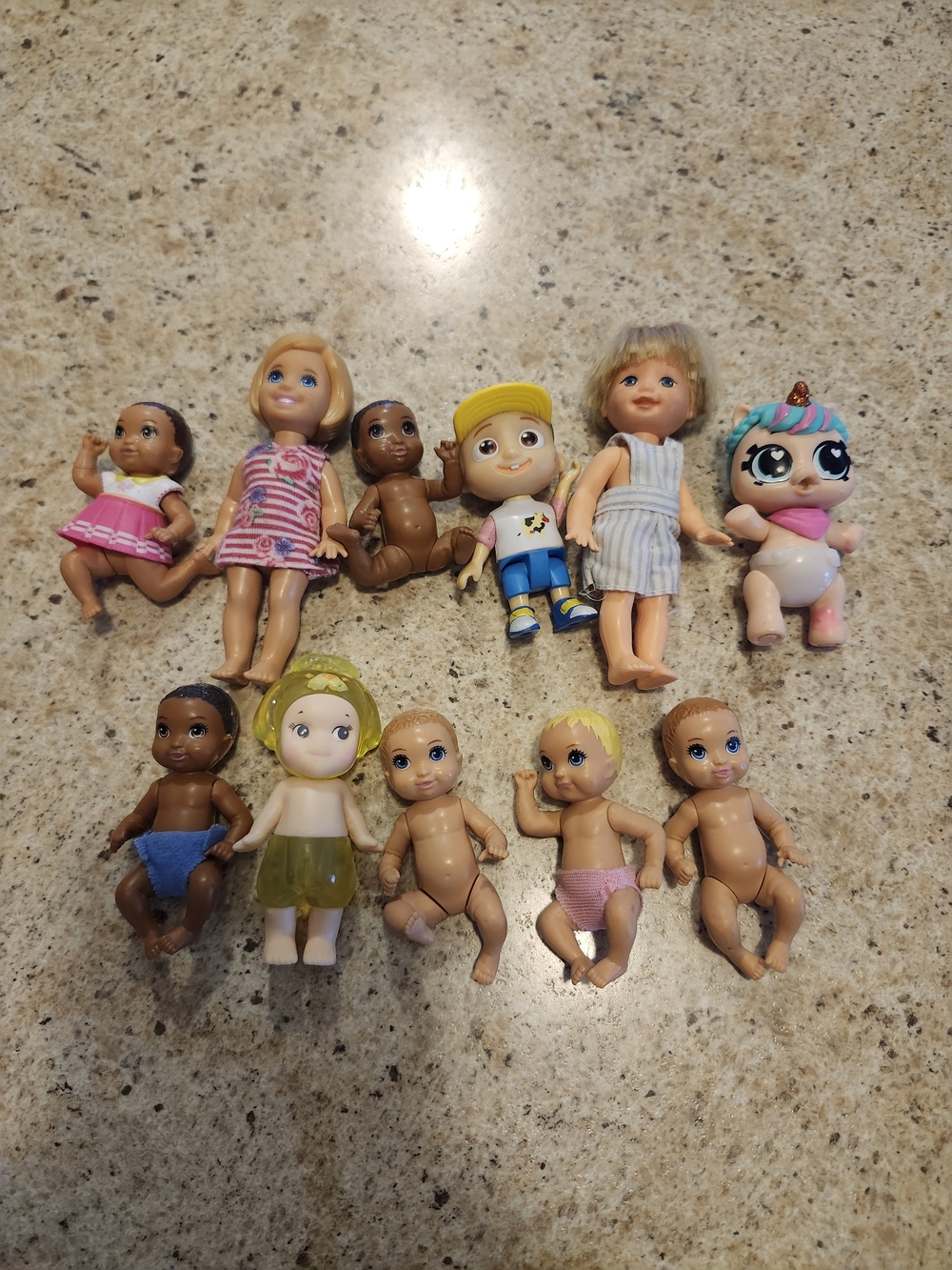 Barbie Mini Dolls Lot with Pink, Blue and Yellow Accents